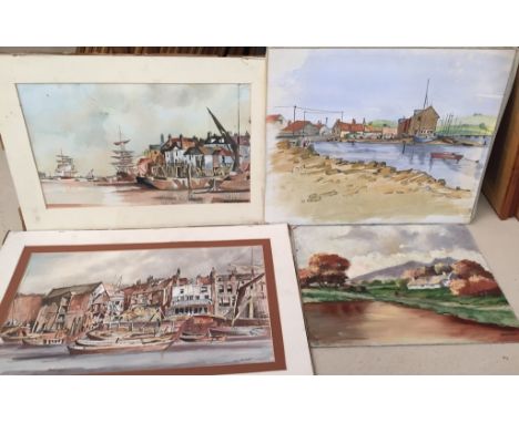 A quantity of oils/watercolours of landscape/seascape scenes, signed Ernest Walters
