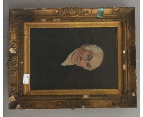 An oil on board depicting a portrait of a gentleman, provenance inscribed verso, 34 x 25 cm