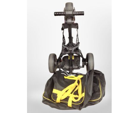 An electric golf caddy  CONDITION REPORT: no battery 