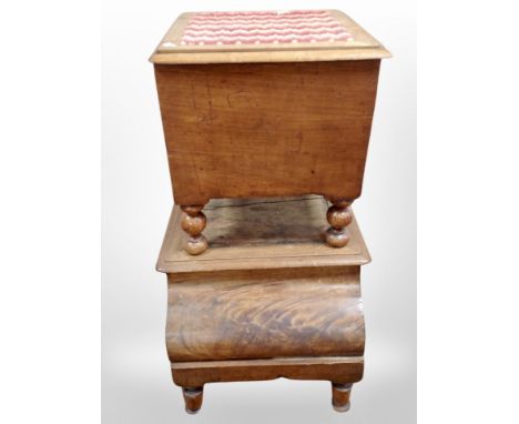 Two Victorian mahogany commode stools 