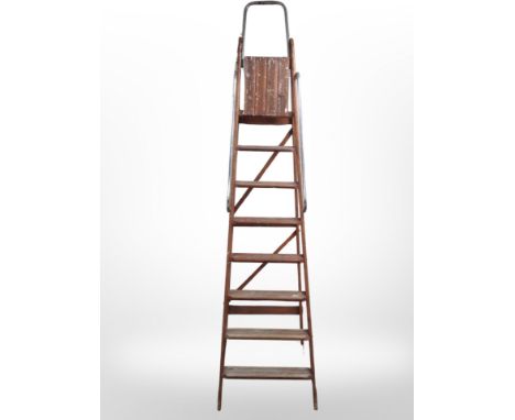 A wooden step ladder 