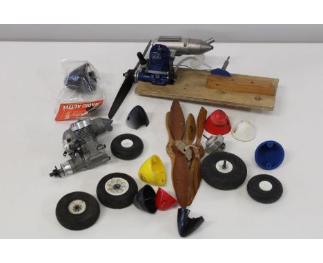 A selection of model aeroplane engines &amp; spares etc. 