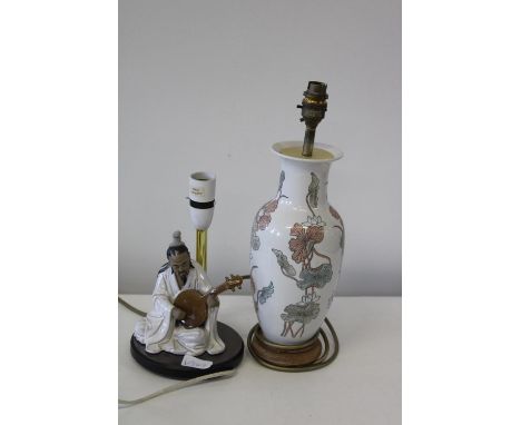 Two Oriental ceramic table lamps 