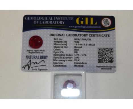 A ruby gemstone with certificate 