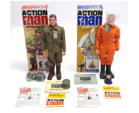 Hasbro/Palitoy Action Man 40th Anniversary (or similar) pair of figures (1) Soldier with leaflets, (2) Pilot with leaflets (1