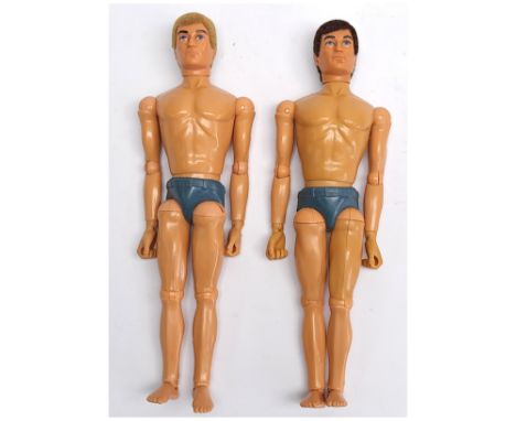 Palitoy Action Man vintage pair of dynamic eagle-eyed figures/loose/undressed, generally Good Plus - see photos. (2)