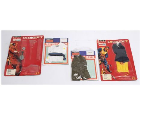 Palitoy vintage Action Man, a group of uniforms/accessory cards to include (1) #34511 Emergency - Highway Hazard - contents a