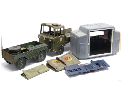 Palitoy/Cherilea Action Man Vintage group of loose/unboxed vehicles including (1) #34718 Trailer, with drop down sides, canop