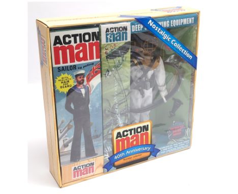 Hasbro/Modellers Loft Action Man 40th Anniversary, AM008 Nostalgic collection comprising Action Man Sailor and Deep Sea Divin