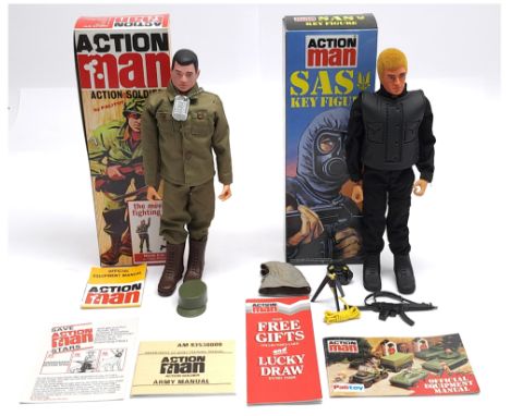 Hasbro/Palitoy Action Man 40th Anniversary (or similar) pair of figures (1) Soldier with leaflets, (2) SAS Key figure with gr