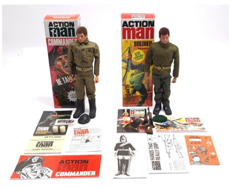 Hasbro/Palitoy Action Man 40th Anniversary (or similar) pair of figures (1) Talking Commander with gripping hands, leaflets, 
