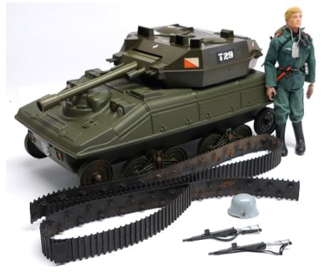 Palitoy/Cherilea Action Man Vintage pair includes (1) loose/unboxed flock head dressed figure, plus accessories - not checked