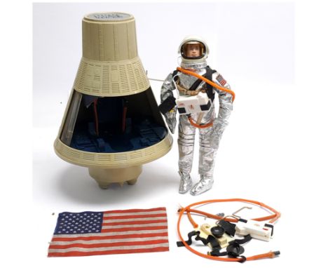 Palitoy Action Man Vintage unboxed pair (1) Astronaut, blonde flock hair, wearing space suit with gloves, boots, space helmet