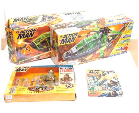 Hasbro modern Action Man, a boxed group to include (1) 30th Anniversary Collectors Edition - Action Soldier, (2) Helicopter R