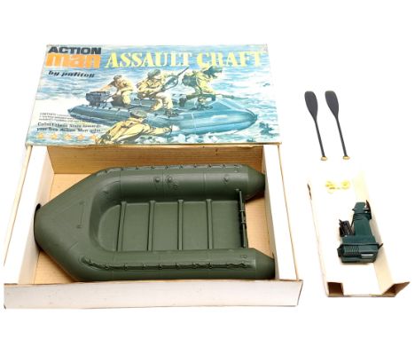 Palitoy Action Man Vintage 34132 Assault Craft comprising Assault Craft, battery-operated outboard motor (not tested), 2 x pa