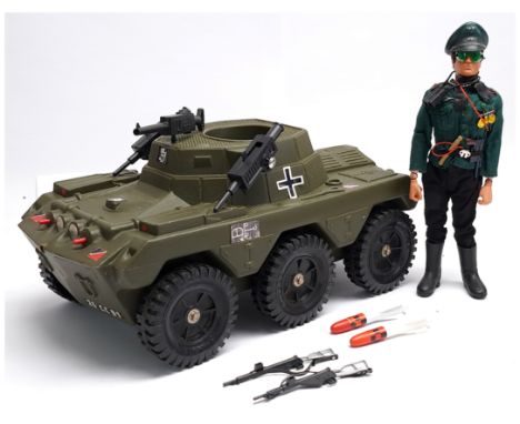 Action Man Vintage pair includes (1) loose/unboxed Palitoy flock head dressed figure - not checked for completeness; (2) unbo