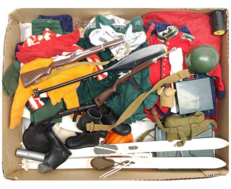 Palitoy Action Man vintage loose clothing/accessories to include guns, various part outfits, helmets/hats plus others - see p