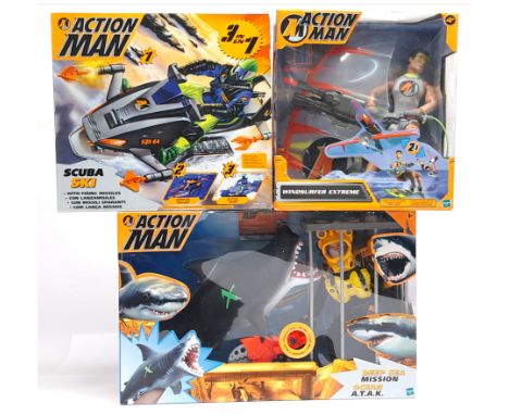 Hasbro modern Action Man, a boxed group to include (1) Scuba Ski, (2) Deep Sea Mission - Ocean A.T.A.K., (3) Windsurfer Extre