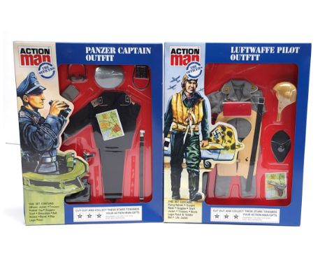 Hasbro/Palitoy Action Man 40th Anniversary, (1) Panzer Captain Outfit, (2) Luftwaffe Pilot Outfit - Near Mint in Excellent Pl
