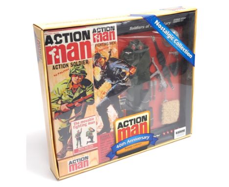 Hasbro/Modellers Loft Action Man 40th Anniversary, AM047 Nostalgic collection comprising Action Man Soldier and German Storm 