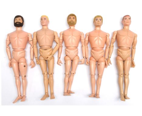 Palitoy Action Man vintage painted head/flock hair, plastic hand figures/loose/undressed, a group which appear to be generall
