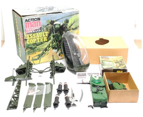 Palitoy Action Man Vintage #34752 Assault Copter with realistic rotor movement and firing rockets, not tested and not checked