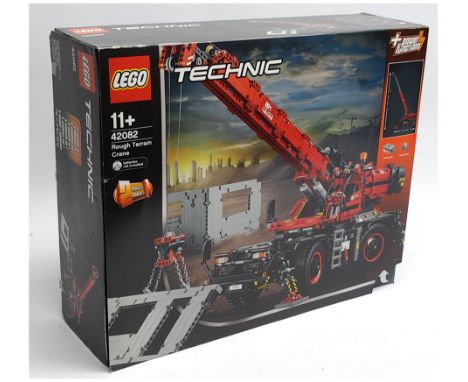 Lego #42082 Technic - Rough Terrain Crane, within Good Plus packaging, contents appear to be sealed but the Factory seals hav