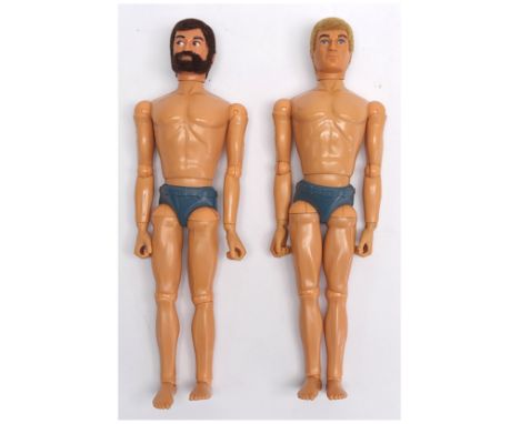 Palitoy Action Man vintage pair of dynamic eagle-eyed figures/loose/undressed, generally Good Plus - see photos. (2)