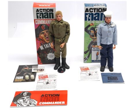 Hasbro/Palitoy Action Man 40th Anniversary (or similar) pair of figures (1) Talking Commander with gripping hands, leaflets, 