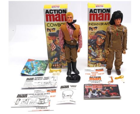 Hasbro/Palitoy Action Man 40th Anniversary (or similar) pair of figures (1) Cowboy with gripping hands, eagle eyes, leaflets,