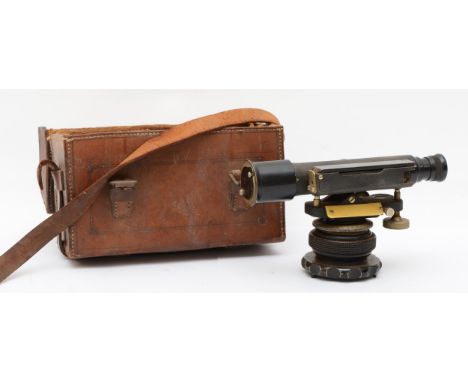 A theodolite by E.R. Watts &amp; Son, London, serial No 17083, 20 x 11 x 9cm, in leather carry case 