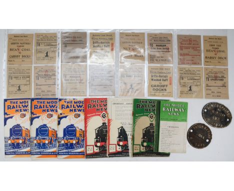 Sixteen Welsh National coal board railway wagon labels, together with a GEN. repaired plate (1972), an Inter repair plate (19