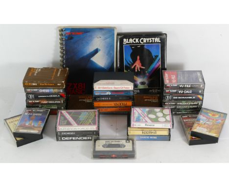 A collection of Sinclair ZX81 cassette console games, thirty one titles in total. See attached picture of individual title de