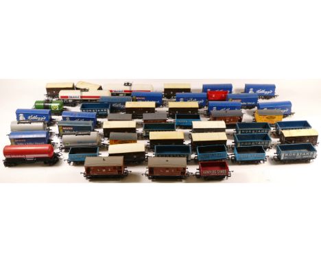 Hornby &amp; Lima, OO gauge, a collection of over 50 mixed freight carriage wagons 