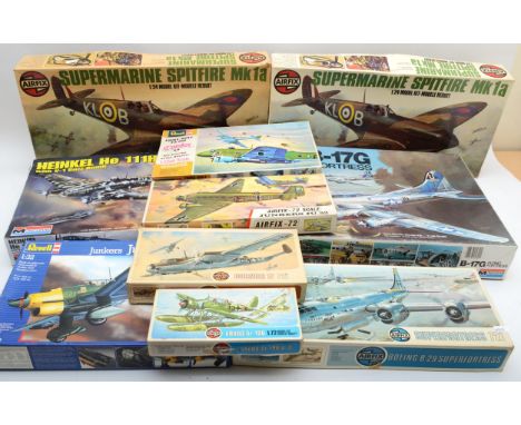 A collection of boxed model Airfix kits, together with Revell and Monogram examples. (10) The kits are all ‘un-started’, they