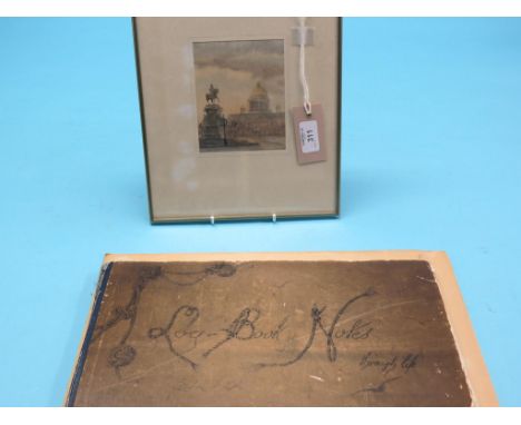A group of four pencil portrait studies, full-length females, one dated 1913, together with a Log Book Notes with diagrams ba