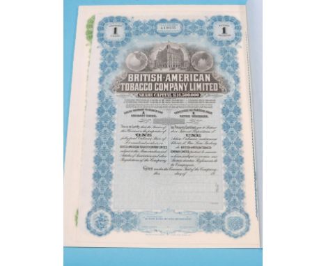 Seven British American Tobacco Share Certificates,  211 Ordinary Shares total, contained within original presentation folder 