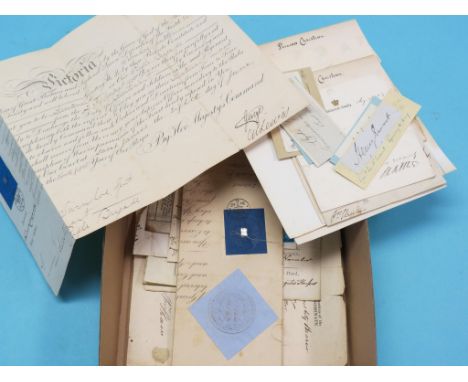 Signatures and autographs:  Prince George, 2nd Duke of Cambridge, three 1860's army appointment documents, Prince and Princes
