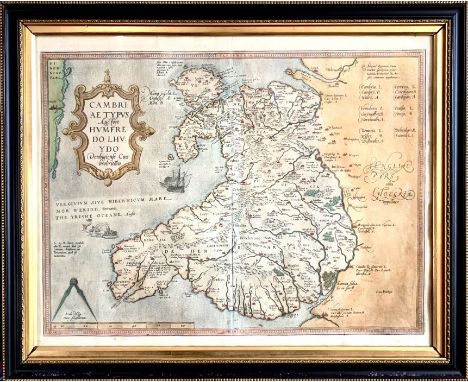Ortelius &amp; Llwyd. Cambriae Typus,&nbsp;the earliest published map of Wales as a separate country from the rest of Great B