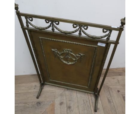 20th C brass neoclassical design firescreen 