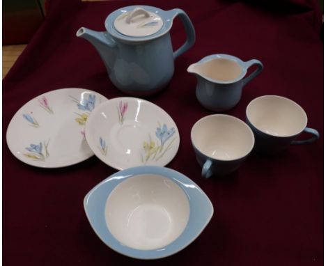 Figgjo Flint of Norway retro style six piece crocus pattern tea service 