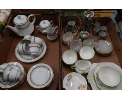 Noritake 2254 Katrina six place tea service, and various other similar tea services in two boxes 