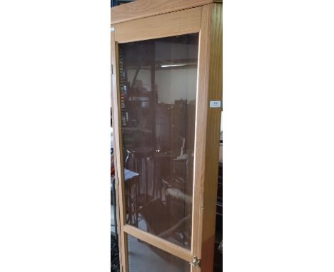 Modern light oak corner fitting cabinet enclosed by single glazed door (height 195cm) 