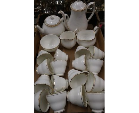 Extremely large Duchess China Ascot cream and gilt tea service in two boxes 