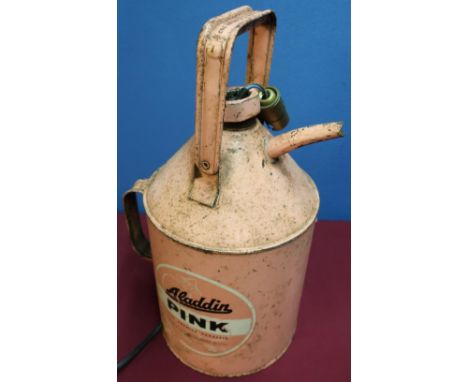 Aladdin Pink paraffin can converted to a table lamp 