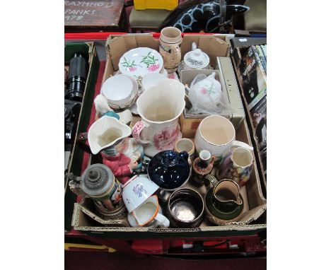 Royal Doulton 'The apple maid' figurine, Sylvac Toby jug, Haddon Hall jug, Crown Regent part tea service, and small collectio