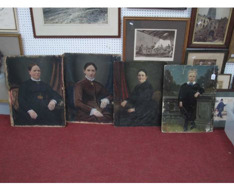 Three Female Portrait Studies Circa 1900, another of a boy (4).