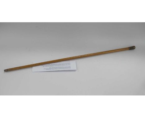 Swagger Stick 110 Perth Canada, with copper handle and tip, 70cm long, with written history document.