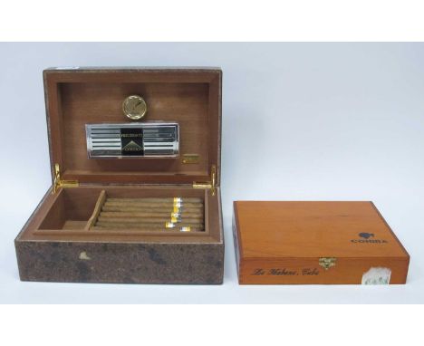 Francesco Lioneiti Humidor, together with a quantity fo Cohiba Habana cigars and a Cohiba cigar box (2)