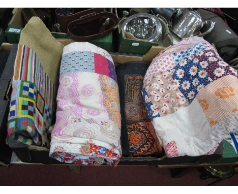 Patchwork Quilt Circa 1900, multicoloured, many different designs approximately 190 x 150cm, another similar 260 x 150cm Indi